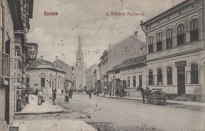 A horse cart by the kiosk, Novi Sad, 1910