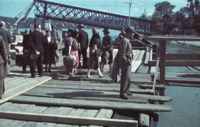 Waiting at the Danube Dock Below the Ruined Bridge, 1941, Danube Quay, Novi Sad