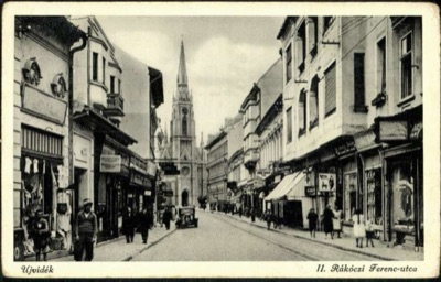 Rákóczi Ferenc Street, leading to the Roman Catholic church, Jewish Street, Novi Sad, 1919–1941
