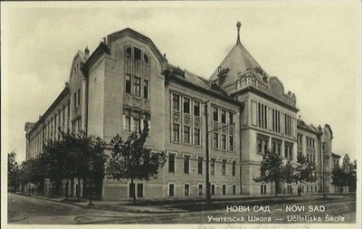 The card that names the school, Teachers school, Novi Sad, 1919–1941