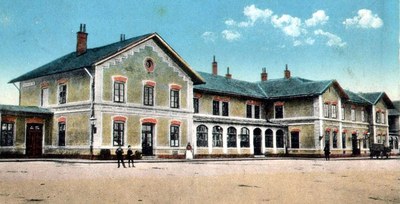 The station from the forecourt, The Old Railway Station, Novi Sad, 1895