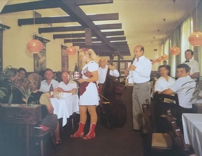 Musicians playing in the Piros Csizma, Hotel Orijent, Novi Sad, 1975–1989