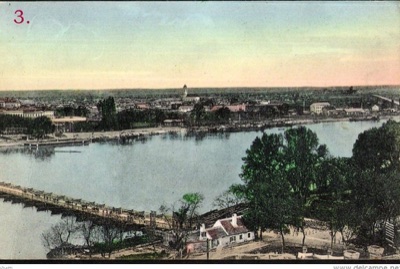A panorama over the pontoon bridge, Novi Sad, 1912