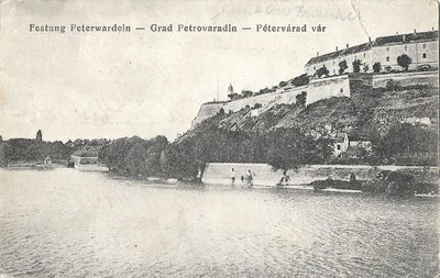 The wooded slope from the water, Petrovaradin Fortress, Novi Sad, 1915