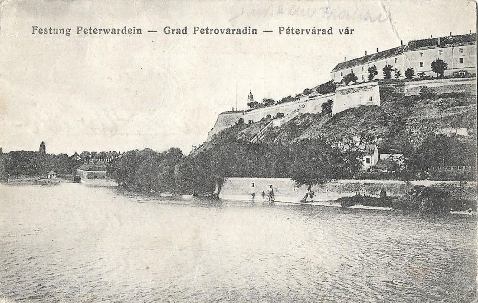 The wooded slope from the water, Petrovaradin Fortress, Novi Sad, 1915