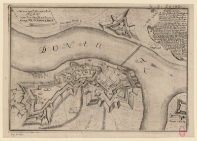 Plan of the town and fortress of Petrovaradin with its named bastions, Petrovaradin Fortress, 18th century