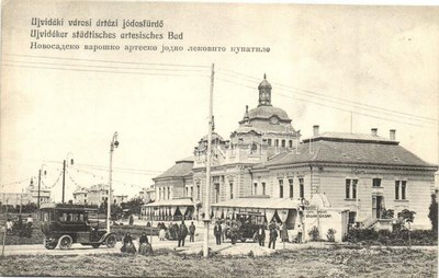 A motor car outside the baths, Iodine Spa, Novi Sad, 1910