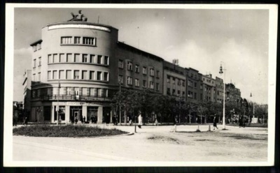 Tree-Lined Boulevard Toward the Pharmacy Corner Building, 1941, The Merchant Youths' Home, Novi Sad