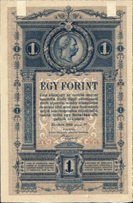 One-forint state note of 1882, Hungarian side, Novi Sad