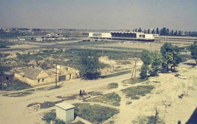 The new station across the cleared ground, Railway Station, Novi Sad, 1965-1972