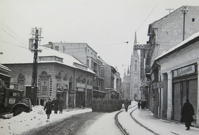 Soldiers in Jewish Street, Novi Sad, 1947