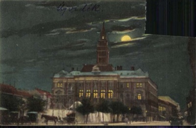 The Town Hall by moonlight, Novi Sad, by December 1914