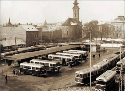 Former Fish Market Bus Terminal, Fish Market Square, Novi Sad, 1955–1975