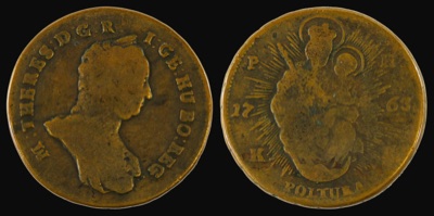 Copper poltura of Maria Theresa, 1763, Novi Sad