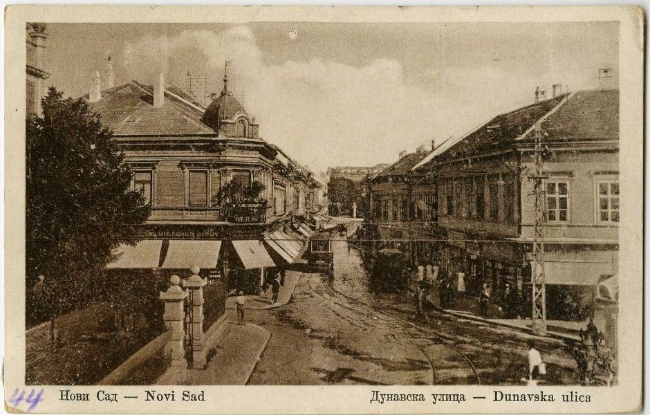 The unpaved corner on Danube street, Dunavska, Novi Sad, 1919–1941