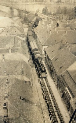 Train in Strossmayer Street, Novi Sad, 1960