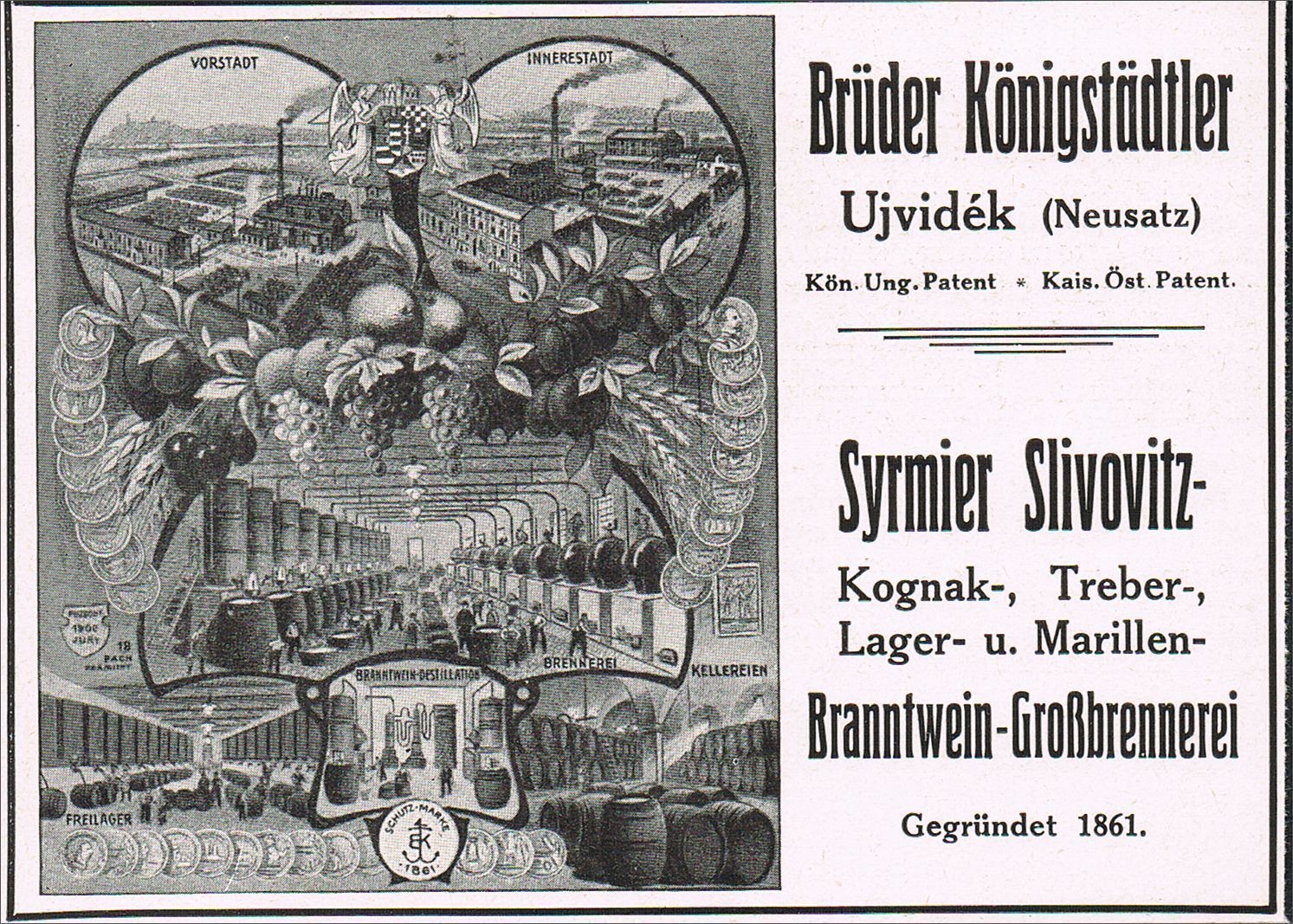 Advertisement, Novi Sad, 1890–1918