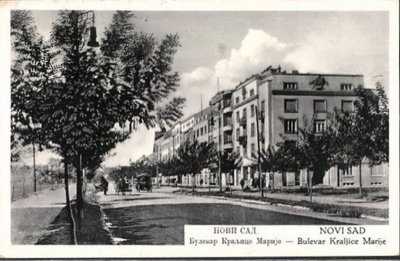 Horse Cabs on Queen Mary Boulevard, a Sculpted Relief on the Corner Block, Novi Sad, 1937