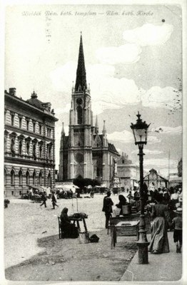 The main square and the Catholic church, Liberty Square, Novi Sad, 1900s