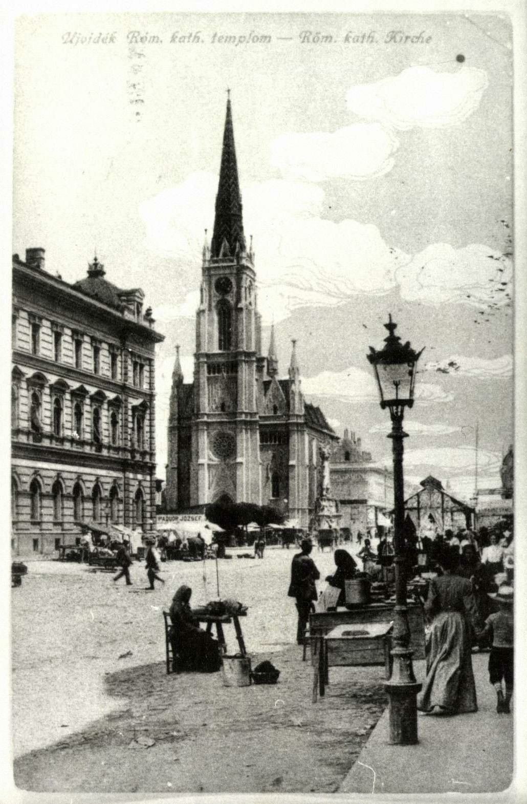 The main square and the Catholic church, Liberty Square, Novi Sad, 1900s