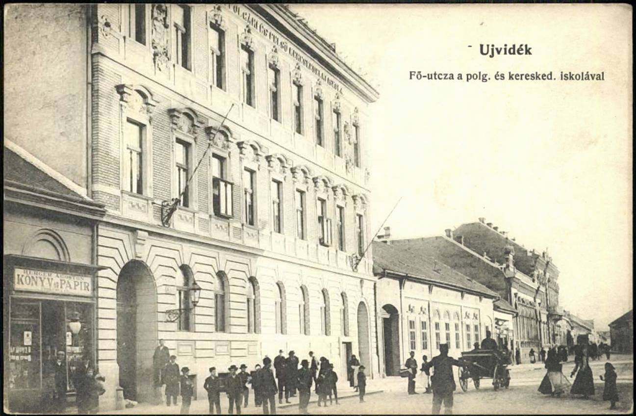 Main street and the school, Novi Sad, 1900–1918